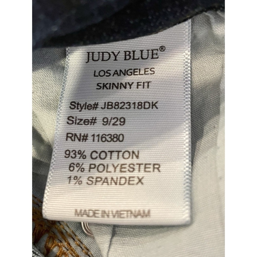 Judy Blue Jeans Womens Blue High Rise Button Fly Skinny Fit 9 29 Cuffed Stretch - Picture 7 of 10